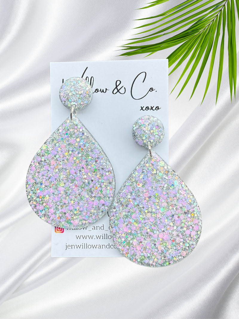 XXL Teardrop Dangle Soft Silver