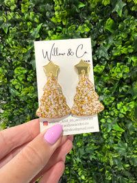 Large Christmas Tree Dangle Golden Meringue