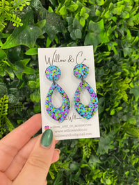 LARGE Feature Teardrop Dangle Electric Pop