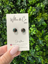 Mini Stud Velvet Evergreen