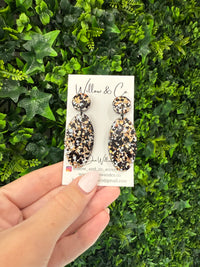 LARGE Oval Dangle Luxe Leopard