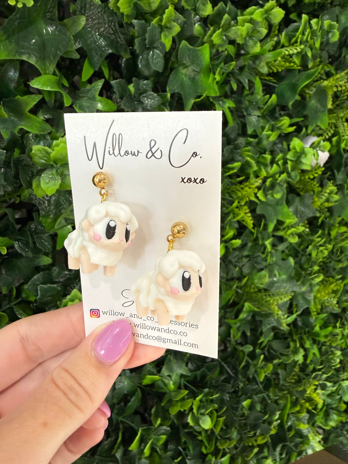 3D Sheep Dangle Earrings