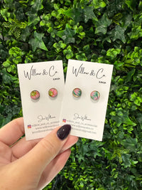 MINI Stud Handpainted Eucalyptus Flower