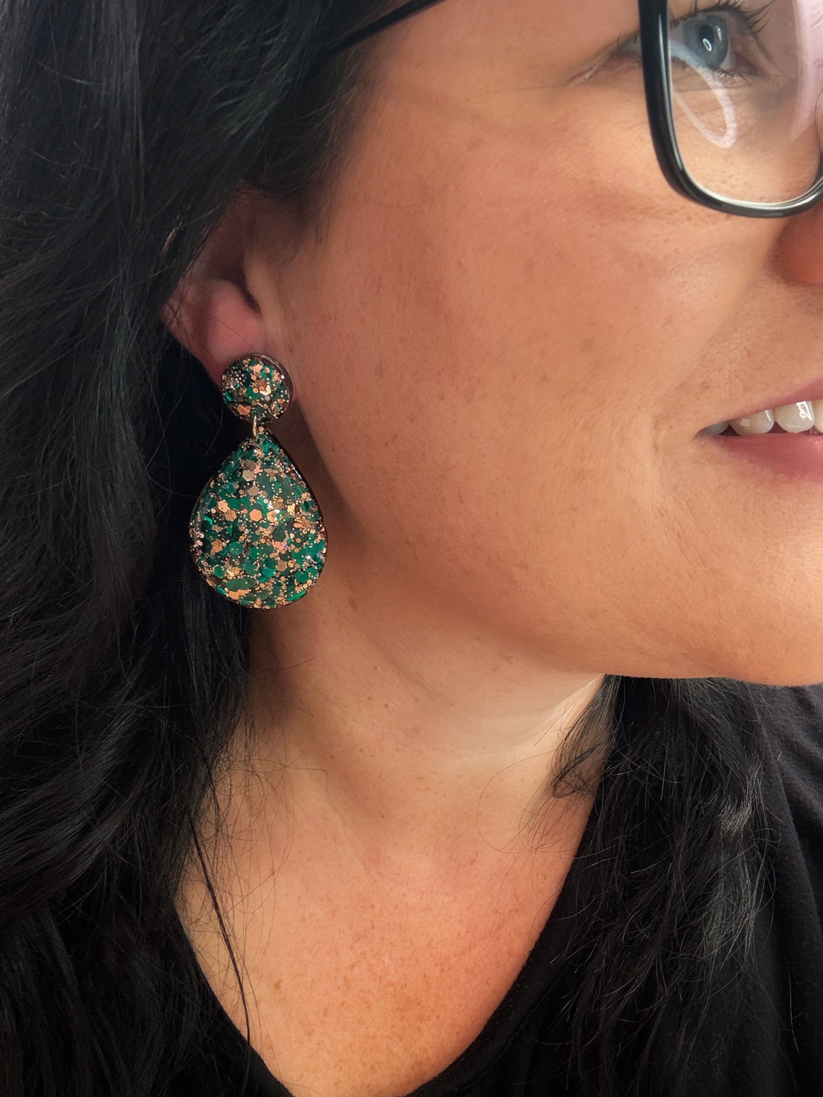 Large Dangle Velvet Evergreen
