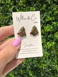 2cm Christmas Tree Studs Traditional Trim