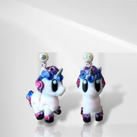 3D Unicorn Dangle Earrings