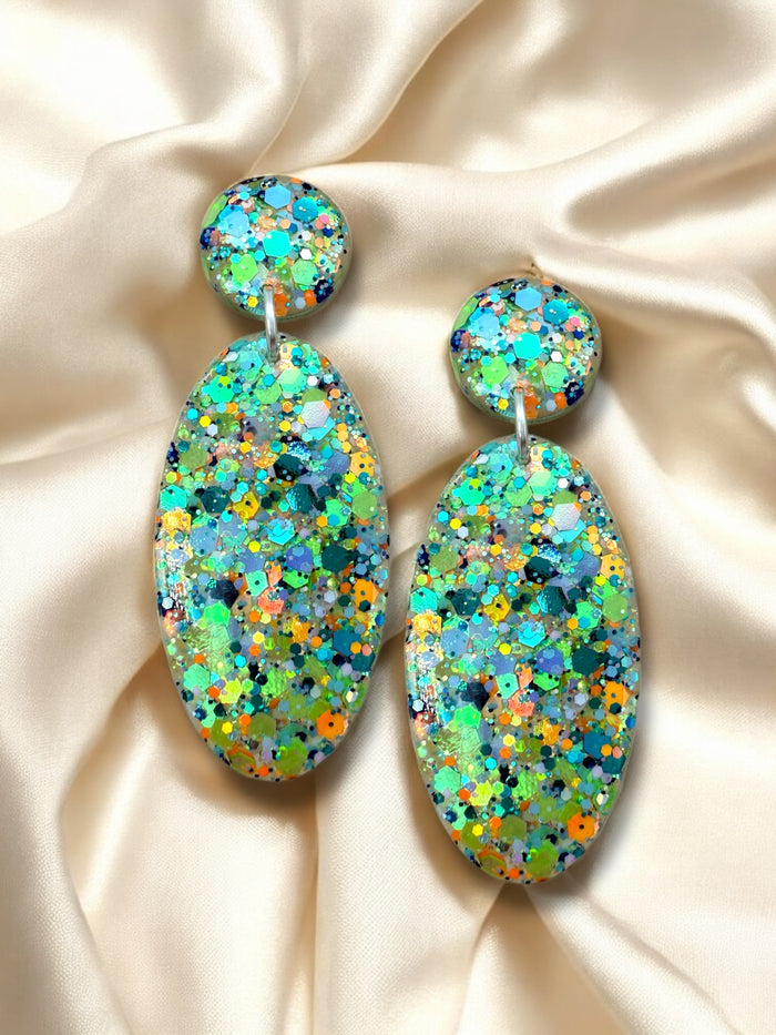 LARGE Oval Dangle Citrus Sorbet