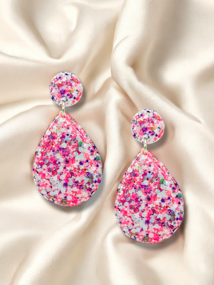 Large Dangle Pink Wisp