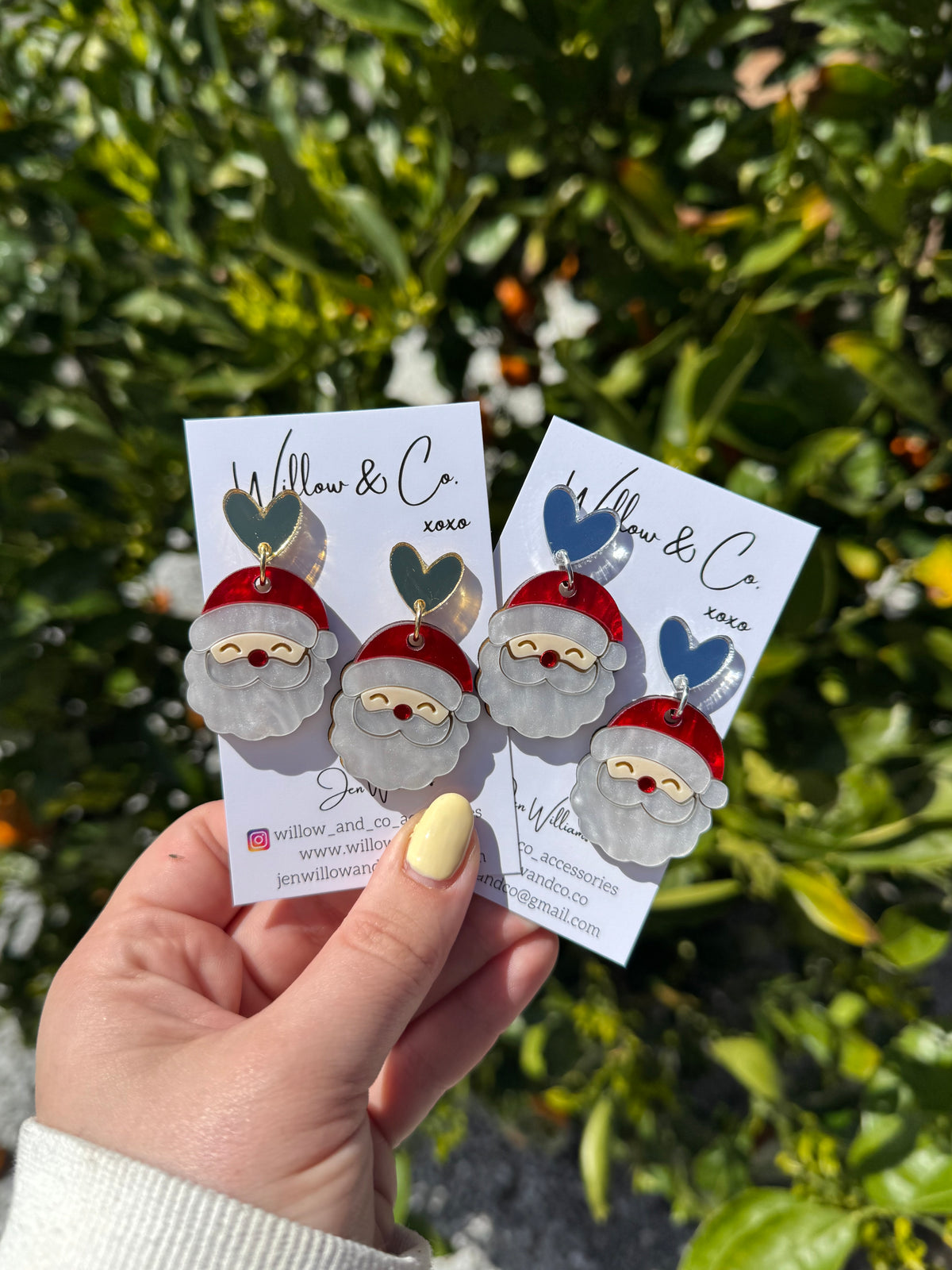 Happy Santa acrylic dangles