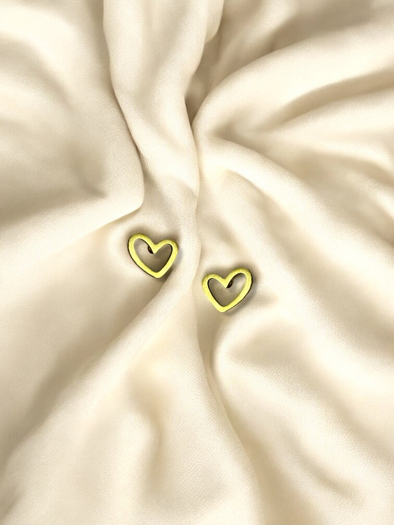 Frame Heart Mini Stud Gold