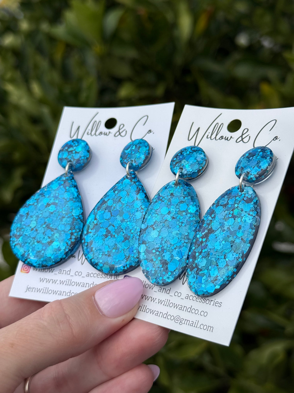 Large Oval Dangle Ocean