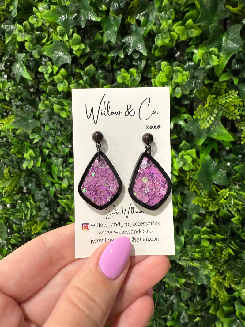 MINI Acrylic Frame Dangle Purple Berry