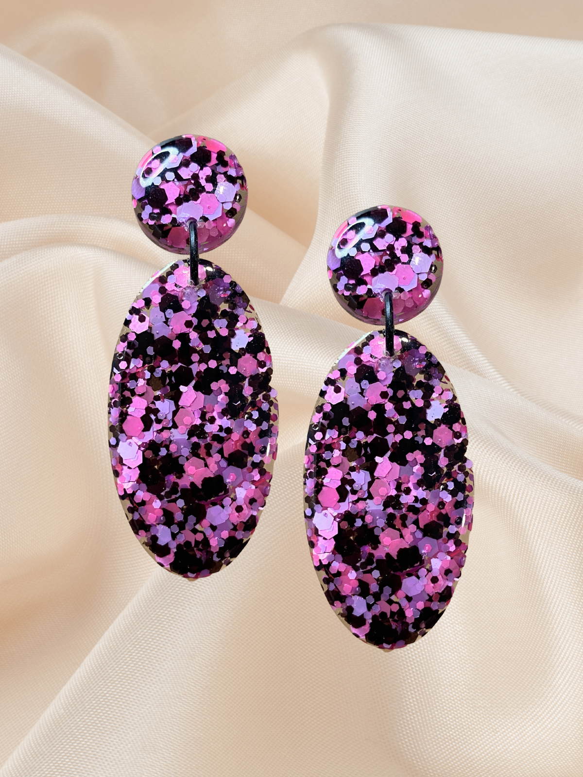Large Oval Dangle Black Cherry
