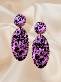 Large Oval Dangle Black Cherry