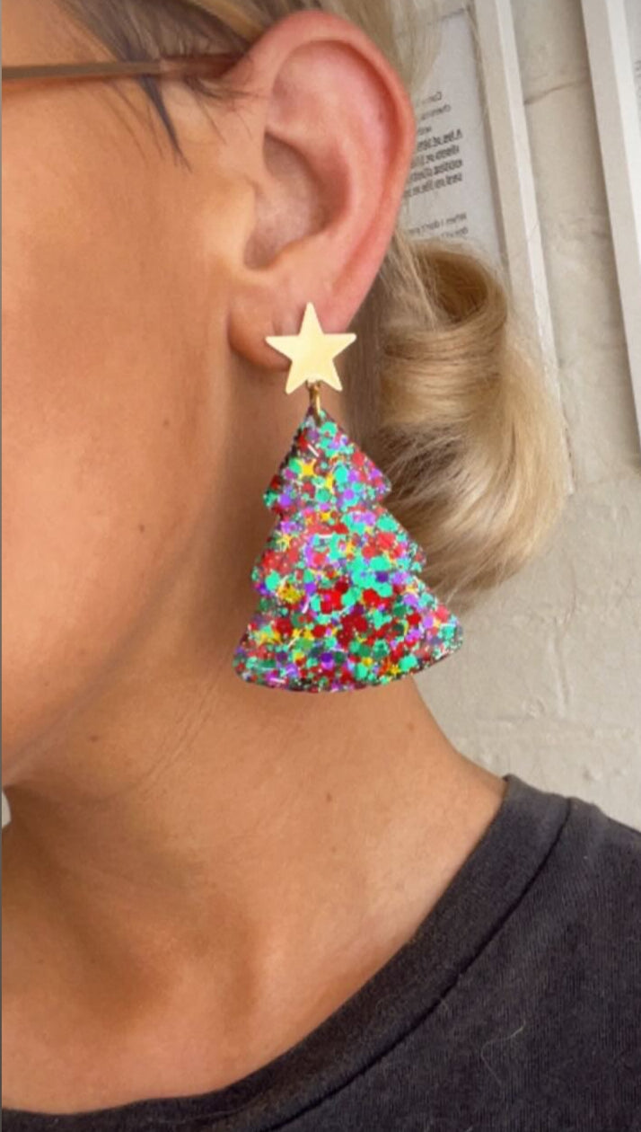 XL Christmas Tree Dangle Celebration Glitter