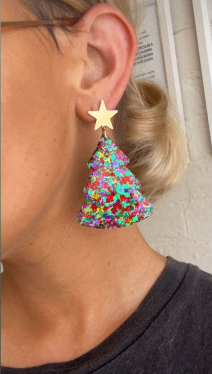 XL Christmas Tree Dangle Celebration Glitter