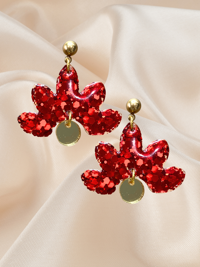 Midi Floral Dangle Ruby