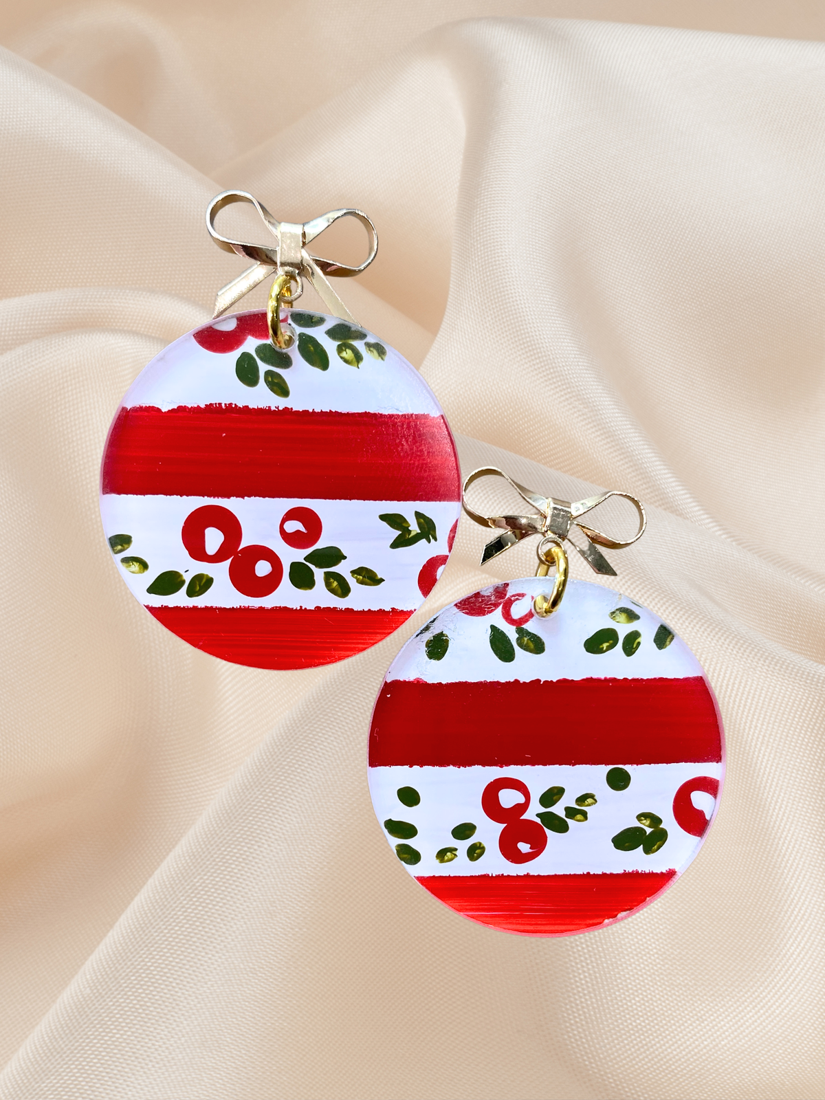 MIDI hand painted Dangle Holly Jolly