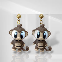 3D Monkey Dangle Earrings