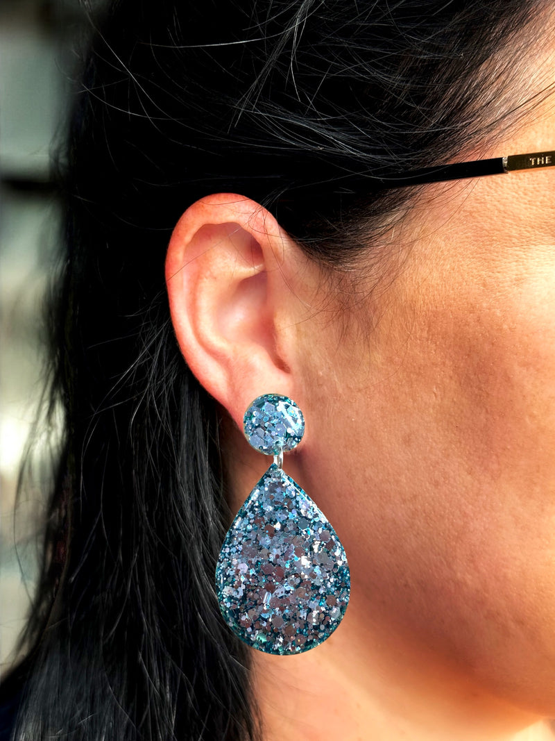 Large Dangle SeaFoam Glow