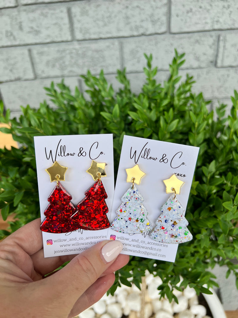 Large Christmas Tree Dangle Ruby