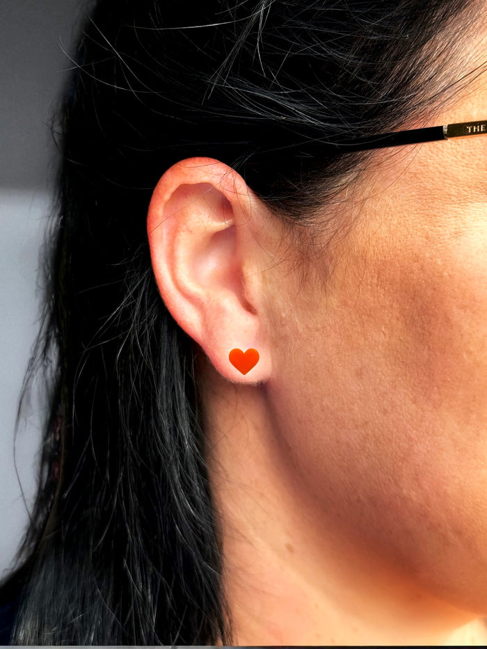 MINI Stud Orange Heart