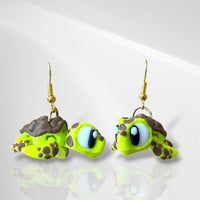 3D Sea Turtle Dangle Earrings