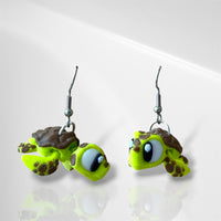3D Sea Turtle Dangle Earrings