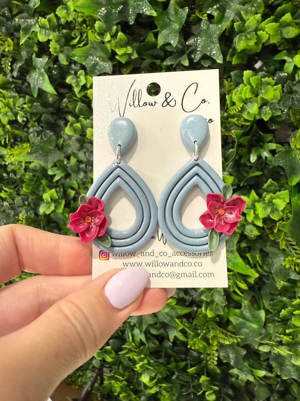 Florabelle Slate Blue Dangle