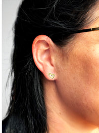 Frame Heart Mini Stud Gold