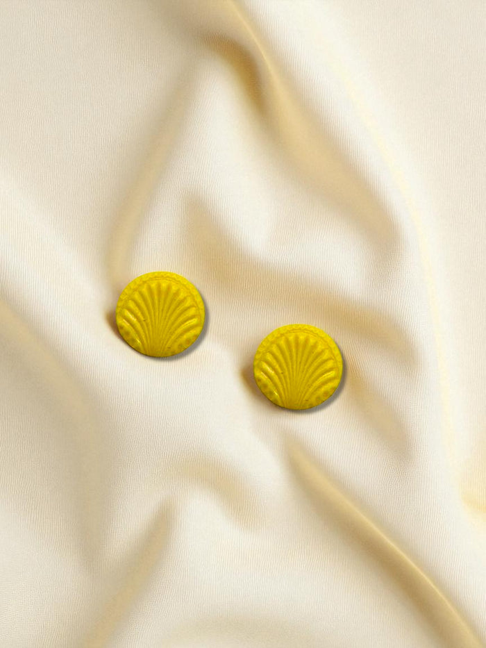 Mini Clay Stud Textured Fan Sunshine