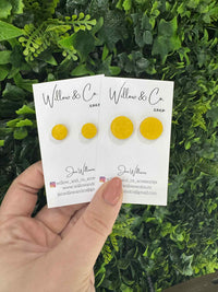 Mini Clay Stud Textured Fan Sunshine