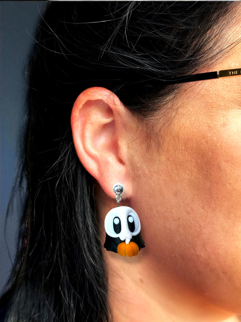 Ghostly Ghouls 3D Printed Dangle Earrings