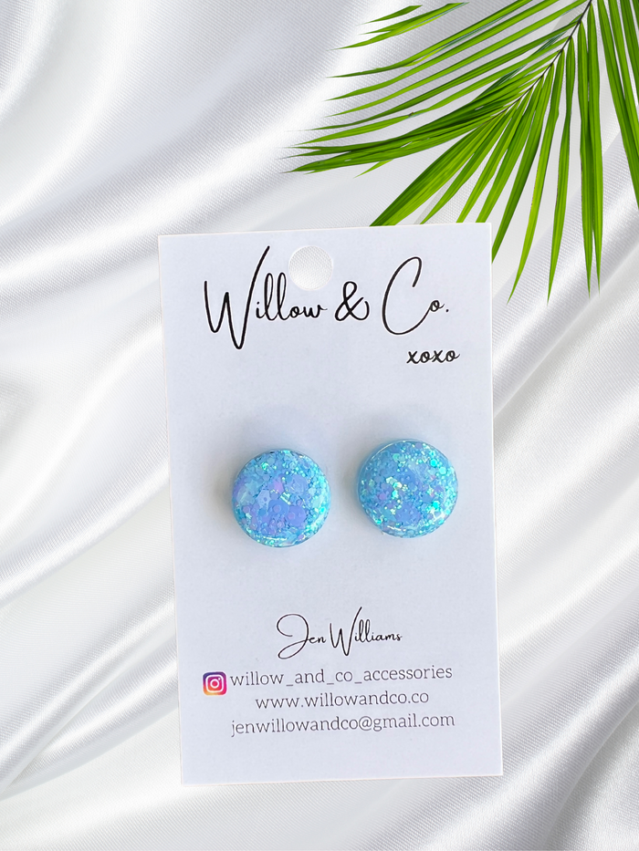 1.5cm Studs Baby Blue