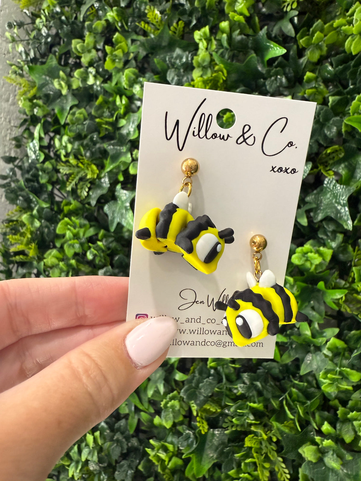 3D Bee Dangle Earrings
