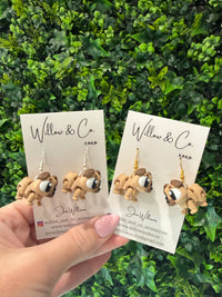 3D Pug Dangle Earrings