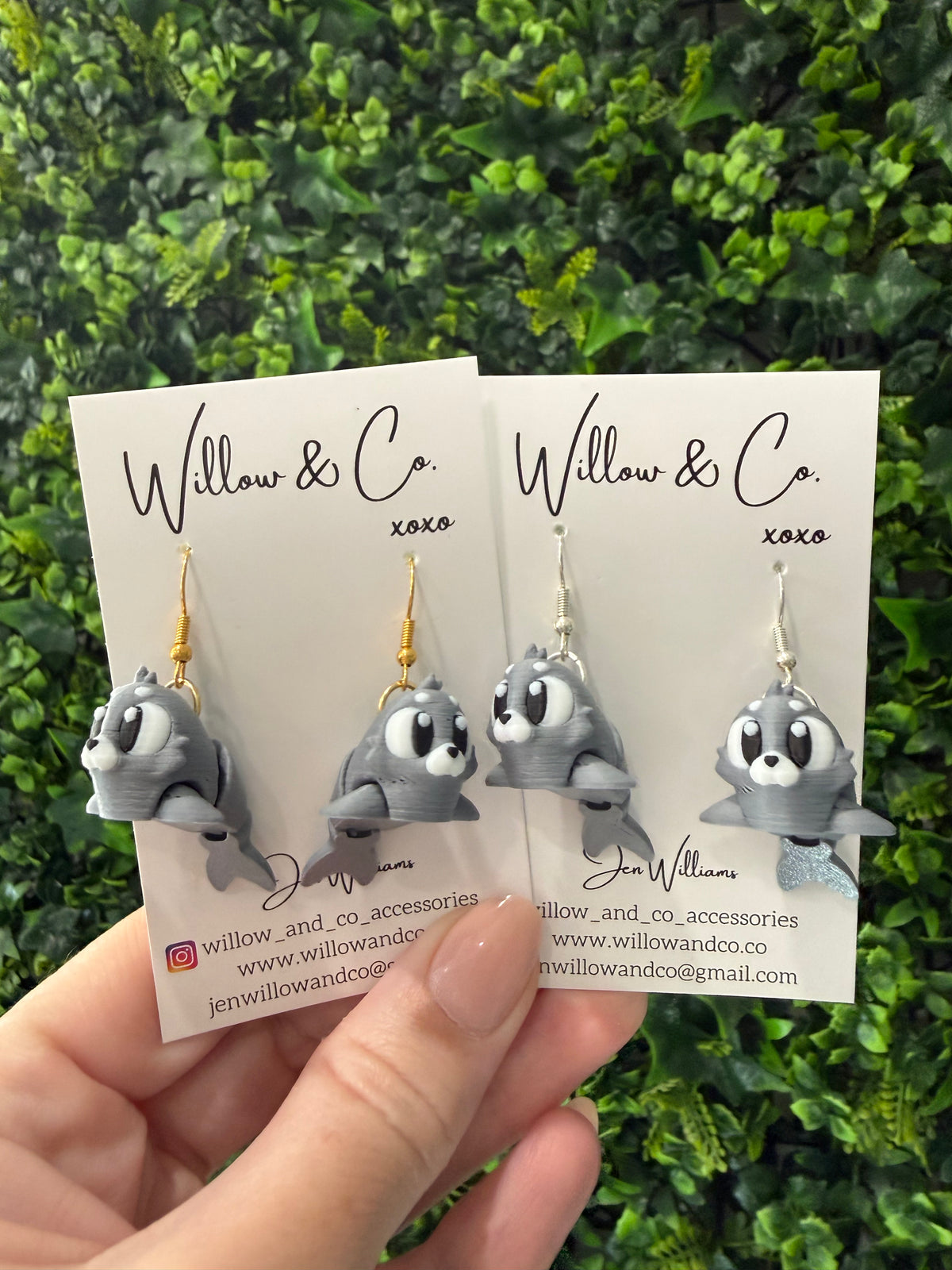 3D Seal Dangle Earrings