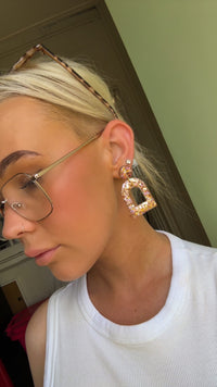 Large Arch Dangle Caramel Fudge