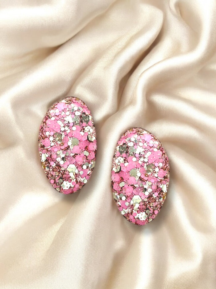 Organic Oval Stud Pink Prosecco
