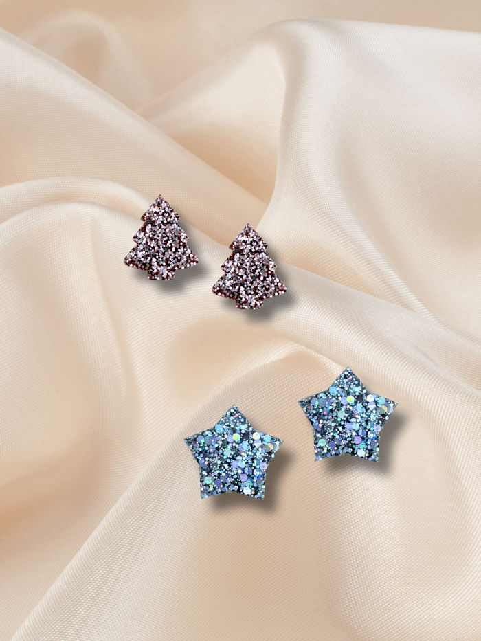 Christmas Duo Stud Pack Silver