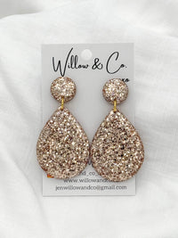 ✨ Vintage Champagne + Rosè Luxe Dangle Duo – Now with BONUS Mini Studs