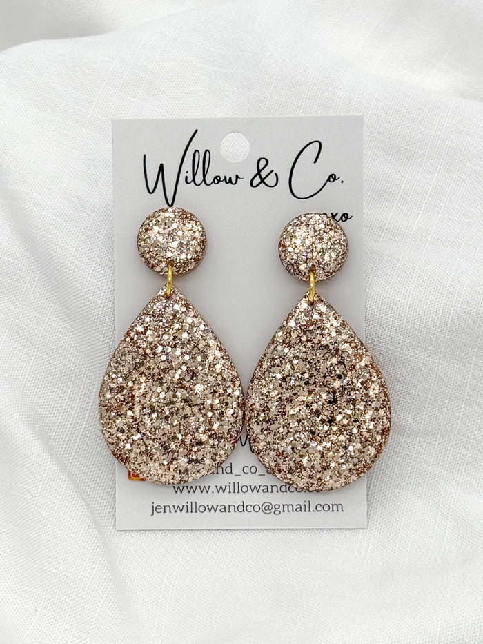 ✨ Vintage Champagne + Rosè Luxe Dangle Duo – Now with BONUS Mini Studs