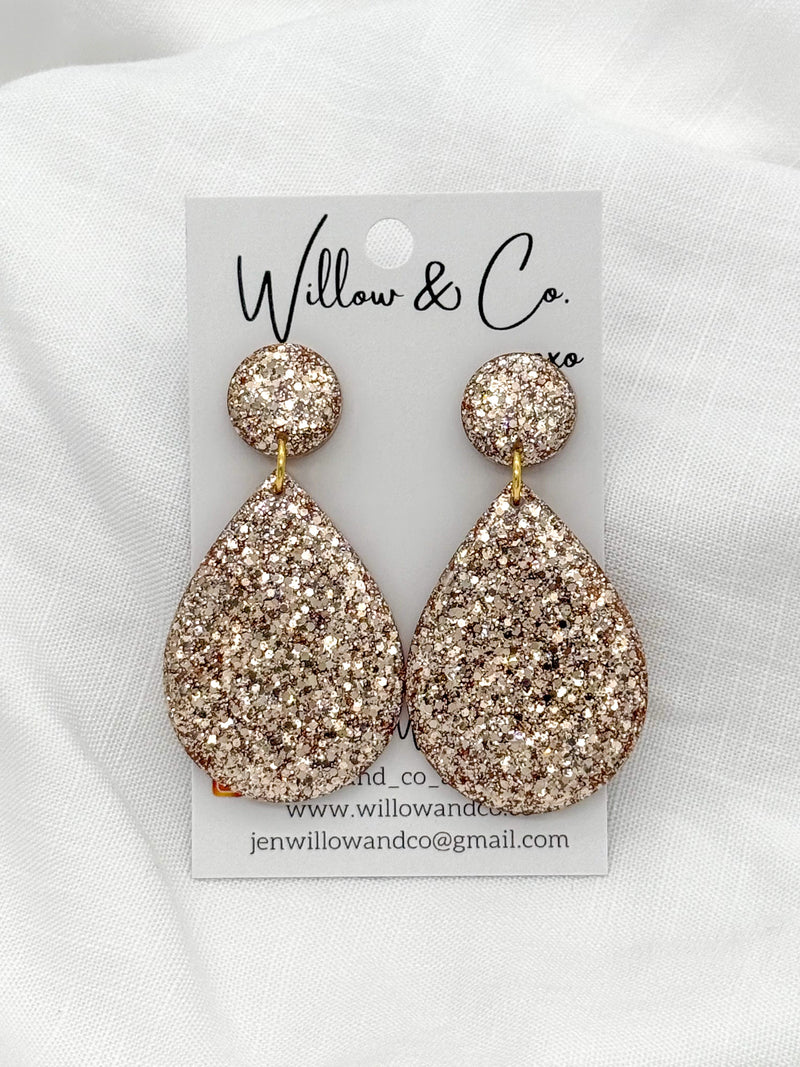 ✨ Vintage Champagne + Rosè Luxe Dangle Duo – Now with BONUS Mini Studs