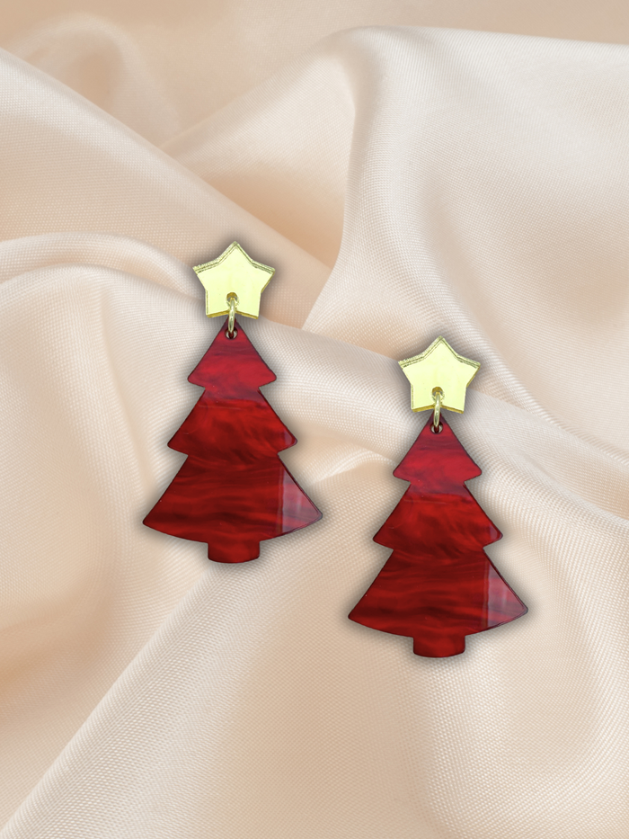 Large Acrylic Christmas Tree Dangle Red