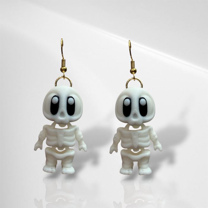 3D Skeleton Dangle Earrings
