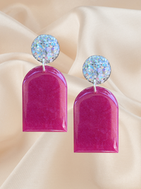 Long Arch Dangle Fuchsia Glaze