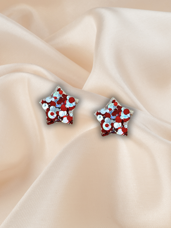 1.5cm Star Stud Chilled Cherry