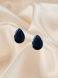 2cm Almond Stud Black