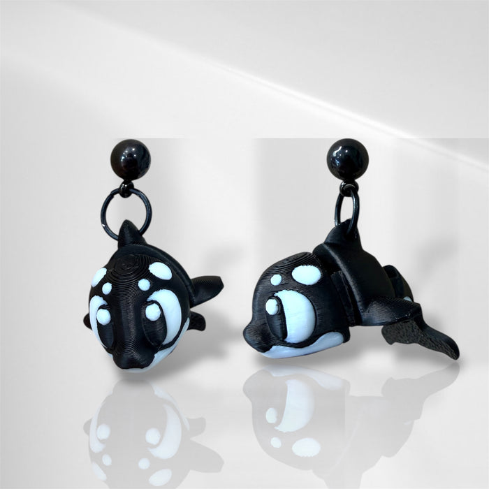 3D Orca Whale Dangle Earrings