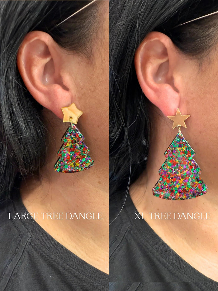 Large Christmas tree dangle Royal Dots